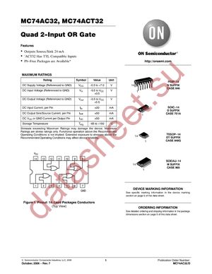 MC74ACT32D datasheet  